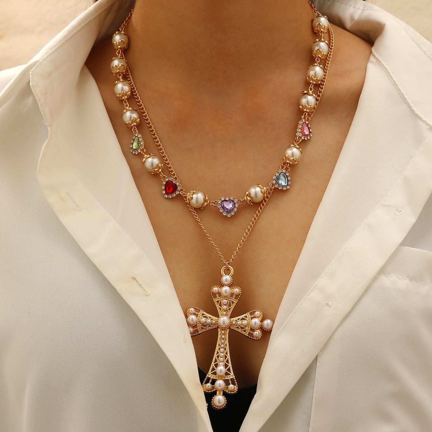 Wholesale Colored Diamond Cross Pendant